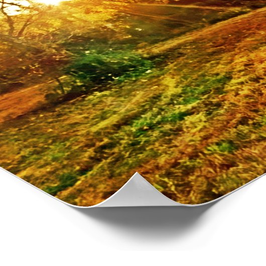 Golden Autumn Print, Waarde Poster papier (mat) (Hoek)