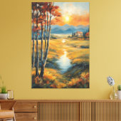 Golden Autumn Retreat Canvas Afdruk (Insitu (Woonkamer))