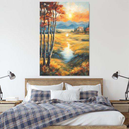 Golden Autumn Retreat Canvas Afdruk (Insitu (Slaapkamer))