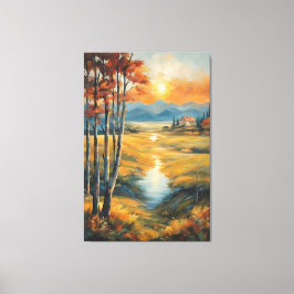 Golden Autumn Retreat Canvas Afdruk