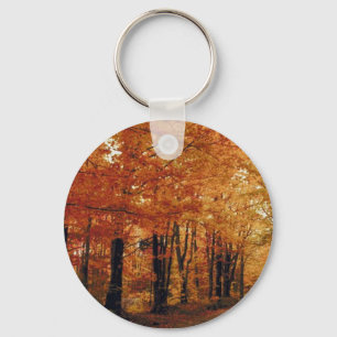 Golden Autumn Road Sleutelhanger