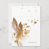 Golden Autumn Splash Rehearsal Dinner ID655 Kaart (Achterkant)
