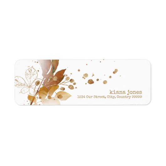 Golden Autumn Splash Wedding ID655 Etiket (Voorkant)