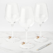 Golden Autumn Splash Wedding ID655 Wijnglaslabel (Set)