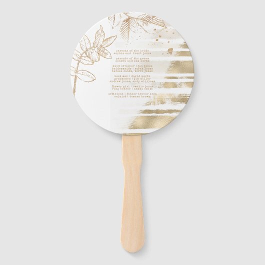 Golden Autumn Splash Wedding Party ID655 Handwaaier (Achterkant)