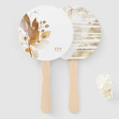 Golden Autumn Splash Wedding Party ID655 Handwaaier (Voorkant en achterkant)