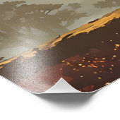 Golden Autumn Sunset at Bradgate Foto Afdruk (Hoek)