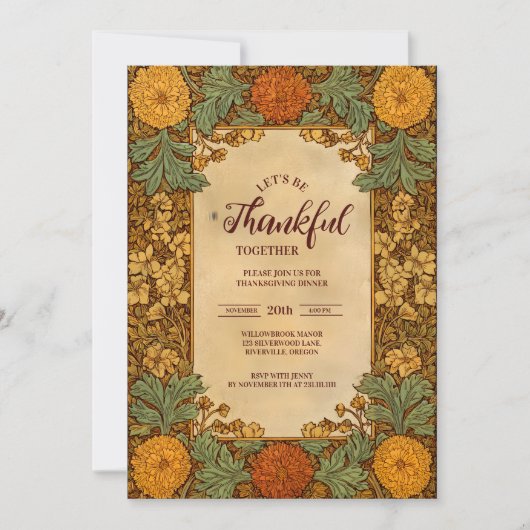 Golden Autumn Thanksgiving Celebration Kaart (Voorkant)