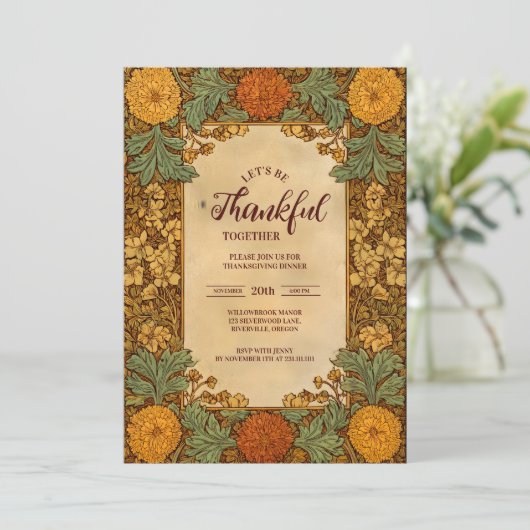 Golden Autumn Thanksgiving Celebration Kaart (Staand voorkant)