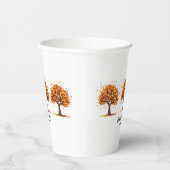 Golden Autumn Trees Happy Thanksgiving Greeting Papieren Bekers (Rechts)