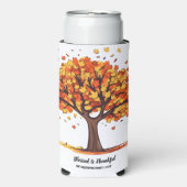 Golden Autumn Trees Happy Thanksgiving Greeting Seltzer Blikjeskoeler (Seltzer Voorkant)