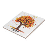 Golden Autumn Trees Happy Thanksgiving Greeting Tegeltje (Zijkant)