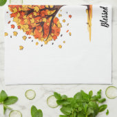 Golden Autumn Trees Happy Thanksgiving Greeting Theedoek (Gevouwen)