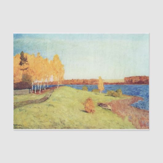 Golden Autumn van Isaac Levitan Tissue Paper Tissuepapier (Voorkant)