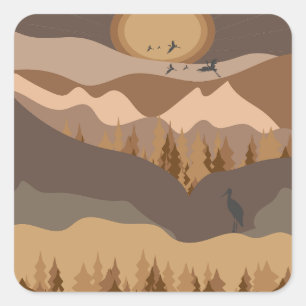GOLDEN AUTUMN VIERKANTE STICKER