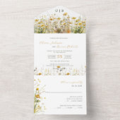 Golden Autumn Waterverf Wildflower Herfst Bruiloft All In One Uitnodiging (Binnen)