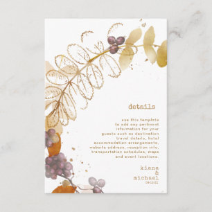 Golden Autumn Wedding Berries Details ID655 Informatiekaartje