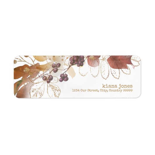 Golden Autumn Wedding Berries ID655 Etiket (Voorkant)