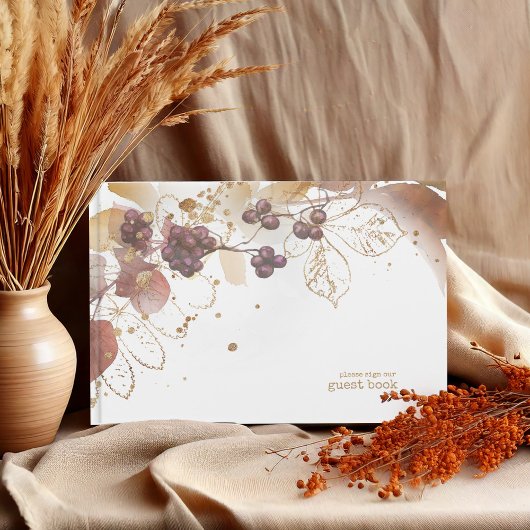 Golden Autumn Wedding Berries ID655 Gastenboek