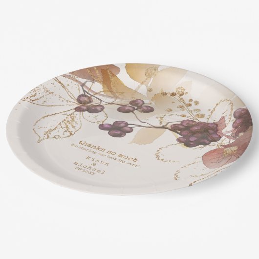Golden Autumn Wedding Berries ID655 Papieren Bordje (Gekanteld)