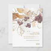 Golden Autumn Wedding Berries ID655 RSVP Kaartje (Voorkant)