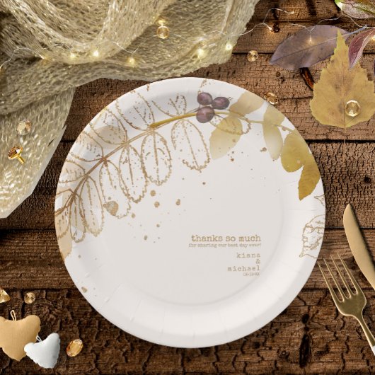 Golden Autumn Wedding ID655 Papieren Bordje
