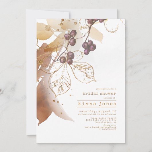 Golden Autumn Wedding Vrijgezellenfeest ID655 Kaart (Voorkant)