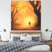 Golden Autumn Zen Path Canvas Afdruk (Insitu (Slaapkamer))