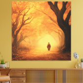 Golden Autumn Zen Path Canvas Afdruk (Insitu (Woonkamer))