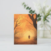 Golden Autumn Zen Path Feestdagenkaart (Staand voorkant)
