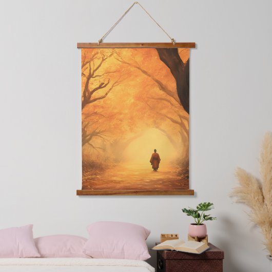 Golden Autumn Zen Path Hangend Wandkleed (Slaapkamer)