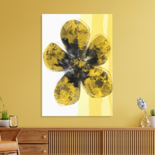 Golden Autumnal Floral Abstract Canvas Afdruk (Insitu (Woonkamer))