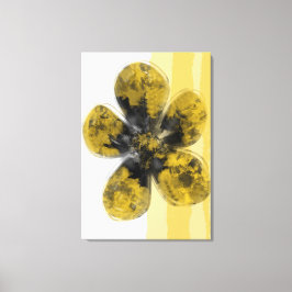 Golden Autumnal Floral Abstract Canvas Afdruk