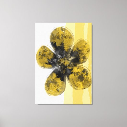 Golden Autumnal Floral Abstract Canvas Afdruk (Voorkant)