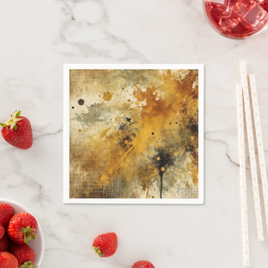 Golden Autumnal Harvest Distressed Ink Decoupage Servet (Insitu)
