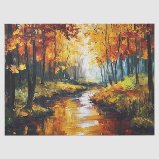 Golden Autumn's Embrace Herfst Forest Decoupage Tissuepapier (Voorkant)