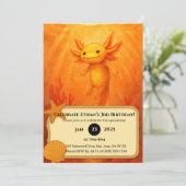 Golden Axolotl in Coral Reef Birthday Kaart (Staand voorkant)