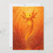 Golden Axolotl in Coral Reef Birthday Kaart (Achterkant)