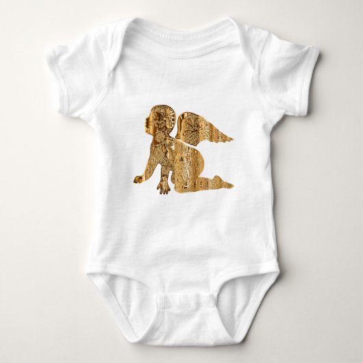 Golden Baby Angel Shiny Elegant Angelic Romper (Voorkant)
