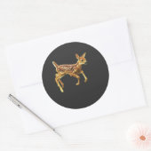 Golden baby deer ronde sticker (Envelop)