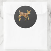 Golden baby deer ronde sticker (Tas)