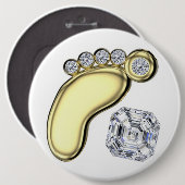 Golden Baby Foot Ronde Button 6,0 Cm (Voorkant /achterkant)
