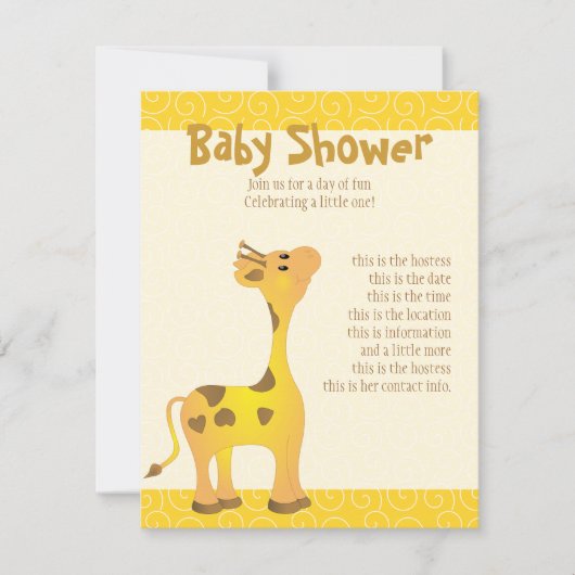 Golden Baby Giraffe Kaart (Voorkant)