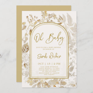 Golden Baby shower Kaart