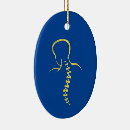 Golden Back Spine Overzicht kerstversiering Keramisch Ornament (Rechts)