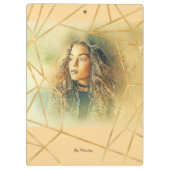 Golden Background Girl Mode Modern Elegant Klembord (Achterkant)