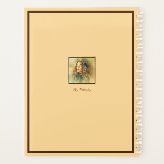 Golden Background Girl Mode Modern Elegant Planner (Achterkant)