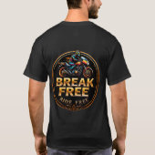 Golden Badge met Break Free Biker Logo T-shirt (Achterkant)