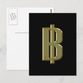 GOLDEN BAHT SIGN ฿ Thaise ฿ Briefkaart (Voorkant / Achterkant)