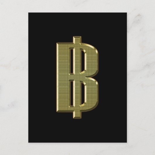 GOLDEN BAHT SIGN ฿ Thaise ฿ Briefkaart (Voorkant)